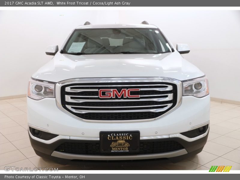 White Frost Tricoat / Cocoa/Light Ash Gray 2017 GMC Acadia SLT AWD