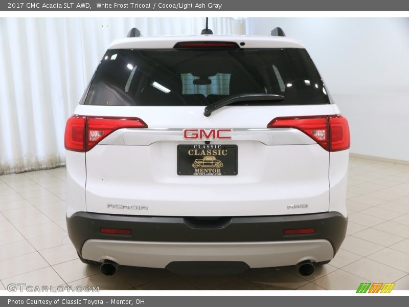 White Frost Tricoat / Cocoa/Light Ash Gray 2017 GMC Acadia SLT AWD