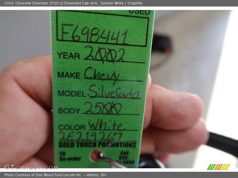 Summit White / Graphite 2002 Chevrolet Silverado 2500 LS Extended Cab 4x4