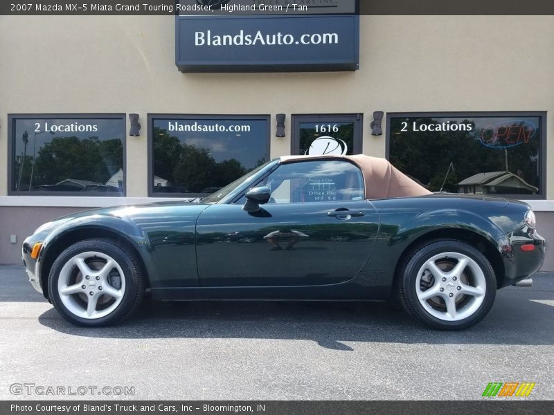 Highland Green / Tan 2007 Mazda MX-5 Miata Grand Touring Roadster