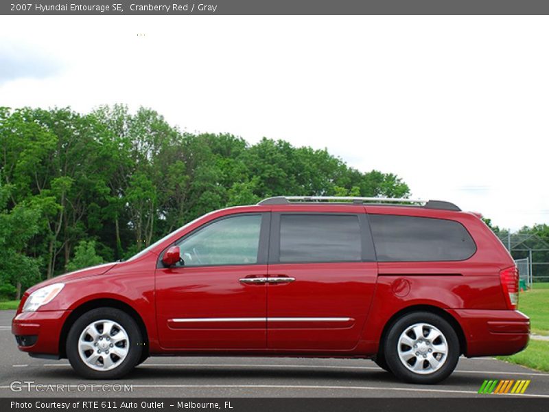 Cranberry Red / Gray 2007 Hyundai Entourage SE