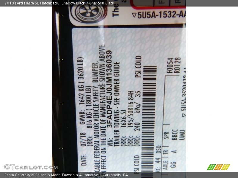 Shadow Black / Charcoal Black 2018 Ford Fiesta SE Hatchback