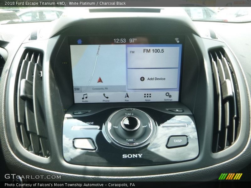 White Platinum / Charcoal Black 2018 Ford Escape Titanium 4WD