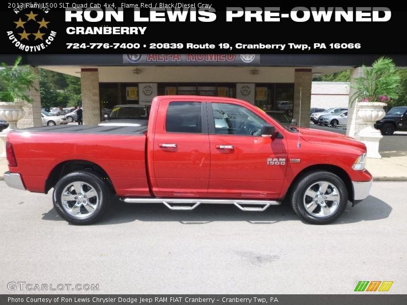 Flame Red / Black/Diesel Gray 2013 Ram 1500 SLT Quad Cab 4x4