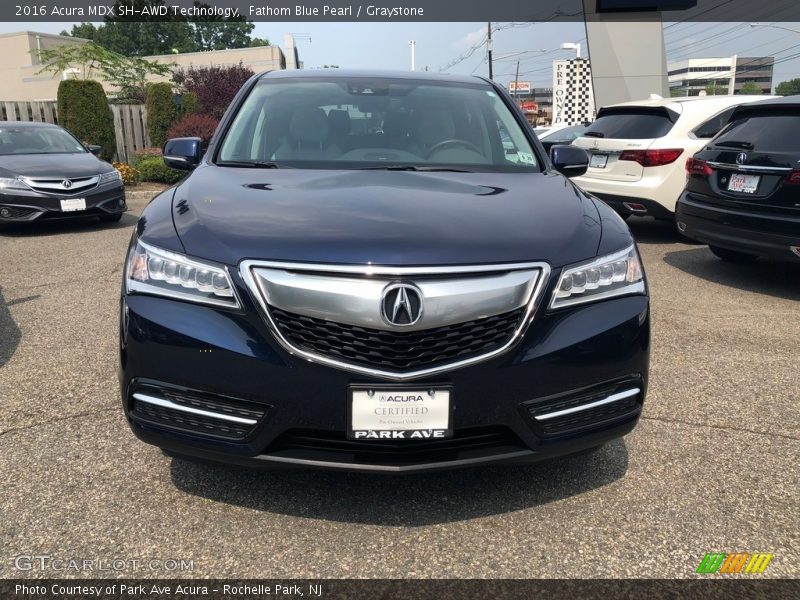 Fathom Blue Pearl / Graystone 2016 Acura MDX SH-AWD Technology