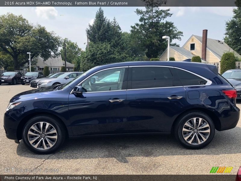 Fathom Blue Pearl / Graystone 2016 Acura MDX SH-AWD Technology