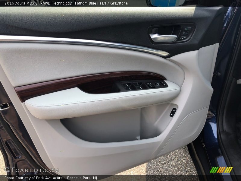 Fathom Blue Pearl / Graystone 2016 Acura MDX SH-AWD Technology