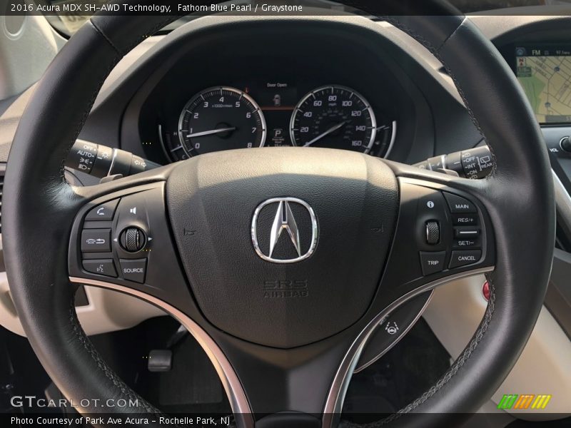 Fathom Blue Pearl / Graystone 2016 Acura MDX SH-AWD Technology