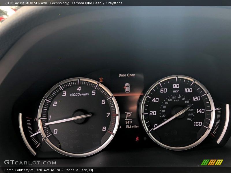 Fathom Blue Pearl / Graystone 2016 Acura MDX SH-AWD Technology