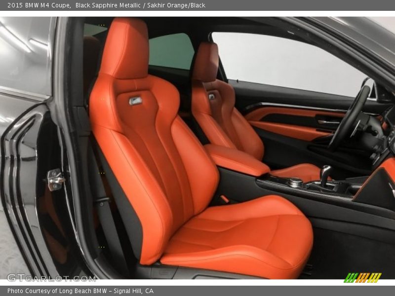 Black Sapphire Metallic / Sakhir Orange/Black 2015 BMW M4 Coupe