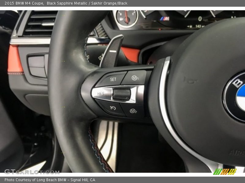 Black Sapphire Metallic / Sakhir Orange/Black 2015 BMW M4 Coupe