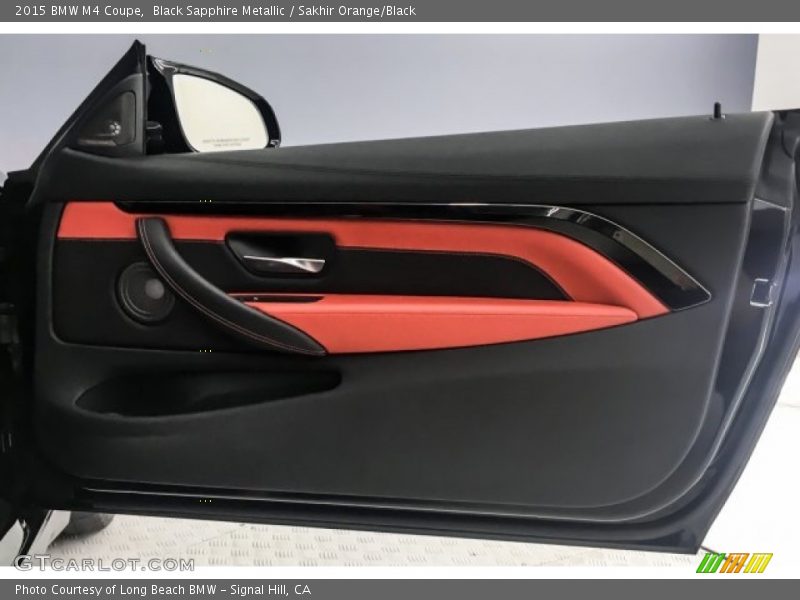 Black Sapphire Metallic / Sakhir Orange/Black 2015 BMW M4 Coupe