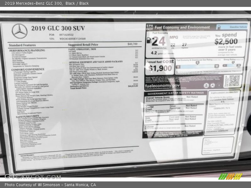 Black / Black 2019 Mercedes-Benz GLC 300