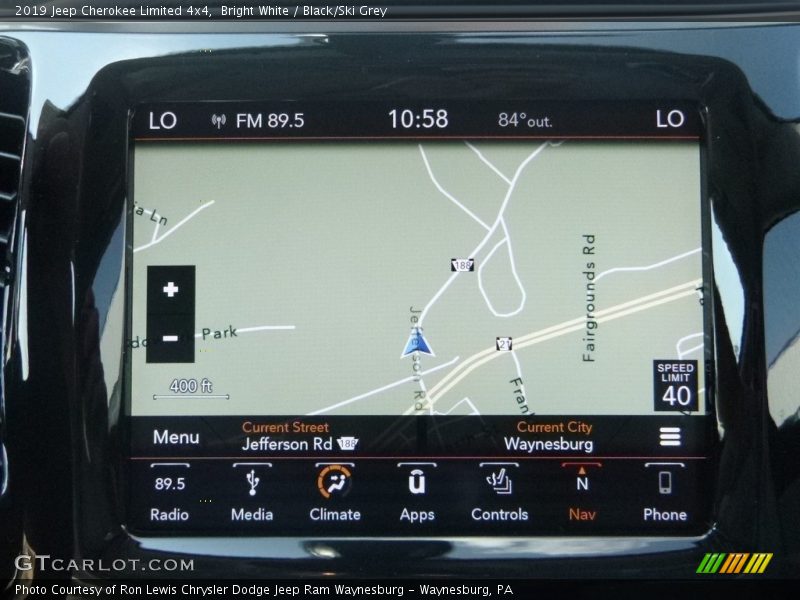 Bright White / Black/Ski Grey 2019 Jeep Cherokee Limited 4x4