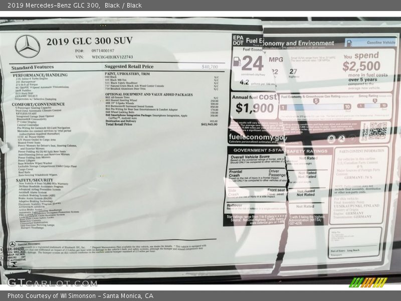 Black / Black 2019 Mercedes-Benz GLC 300