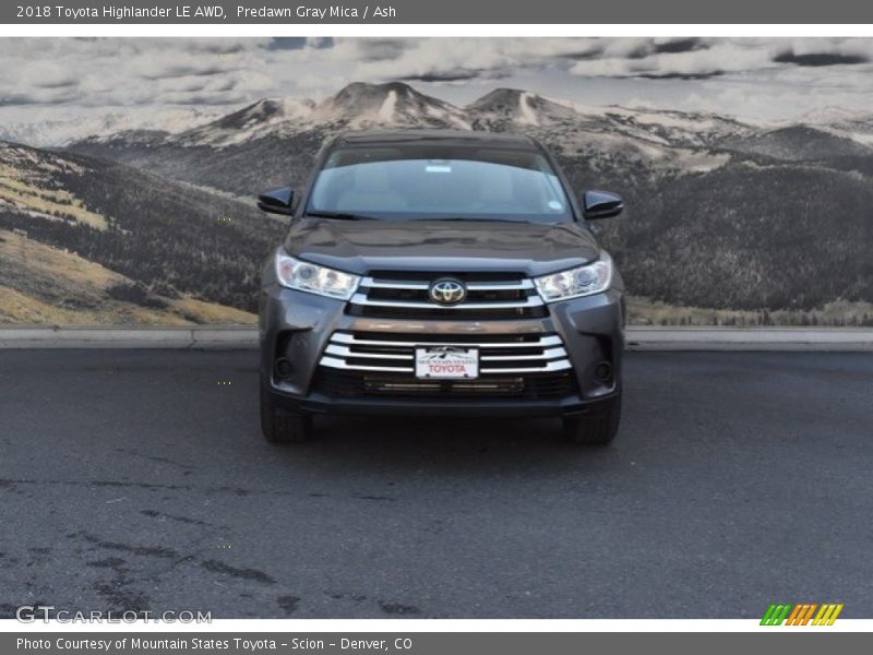 Predawn Gray Mica / Ash 2018 Toyota Highlander LE AWD