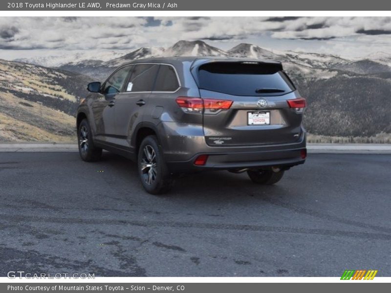 Predawn Gray Mica / Ash 2018 Toyota Highlander LE AWD