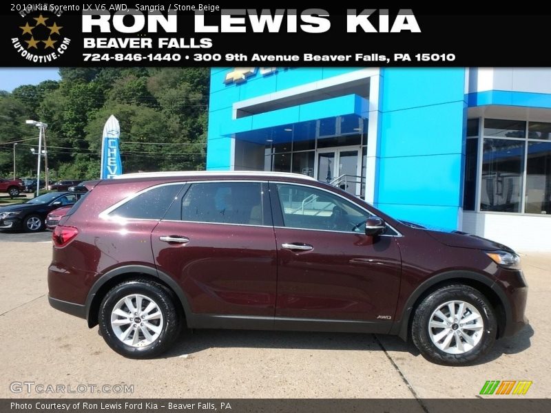 Sangria / Stone Beige 2019 Kia Sorento LX V6 AWD