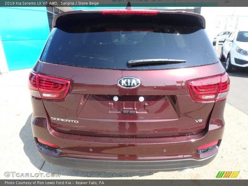 Sangria / Stone Beige 2019 Kia Sorento LX V6 AWD