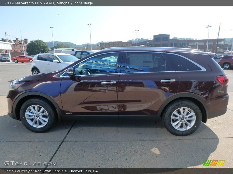 Sangria / Stone Beige 2019 Kia Sorento LX V6 AWD