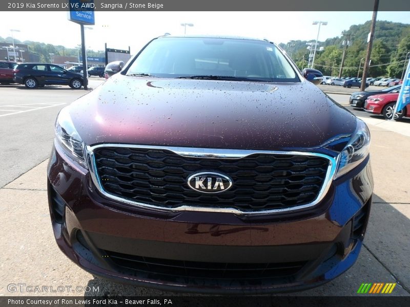 Sangria / Stone Beige 2019 Kia Sorento LX V6 AWD