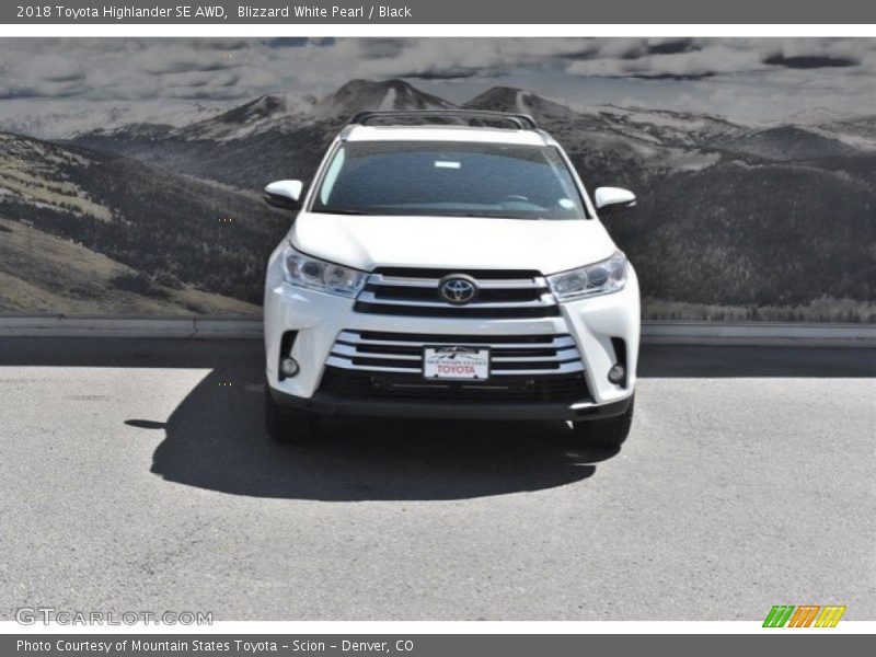Blizzard White Pearl / Black 2018 Toyota Highlander SE AWD
