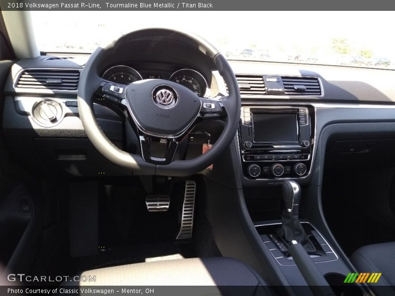 Tourmaline Blue Metallic / Titan Black 2018 Volkswagen Passat R-Line