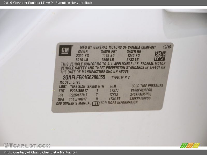 Summit White / Jet Black 2016 Chevrolet Equinox LT AWD