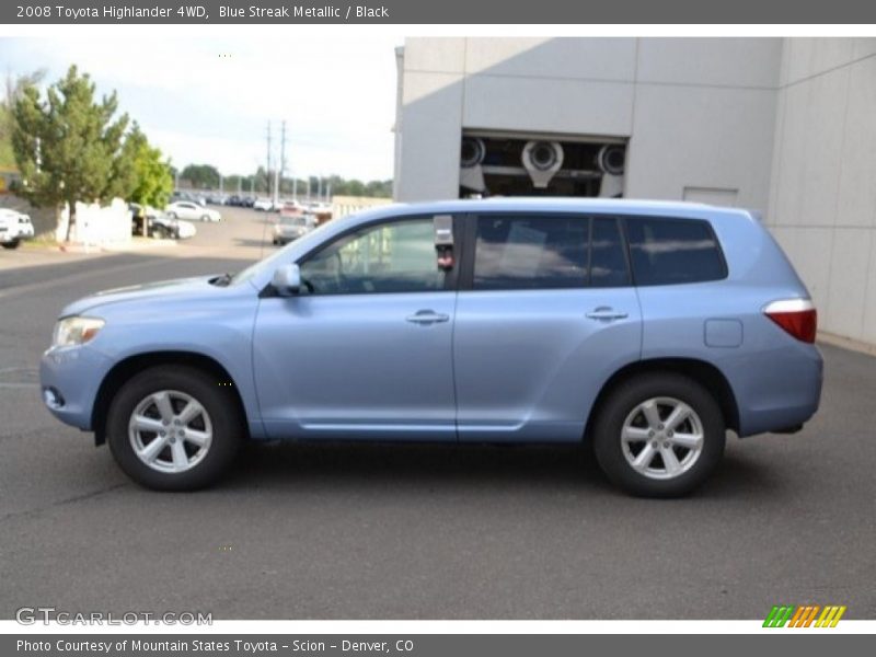 Blue Streak Metallic / Black 2008 Toyota Highlander 4WD