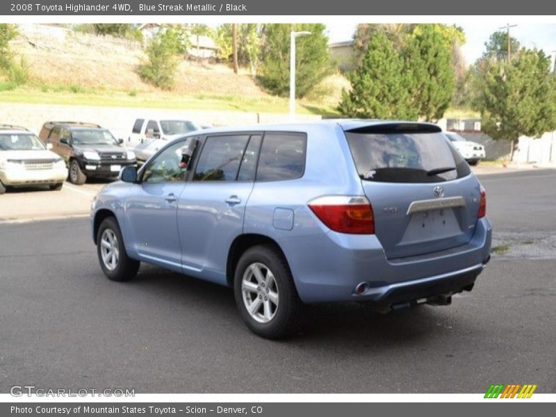 Blue Streak Metallic / Black 2008 Toyota Highlander 4WD