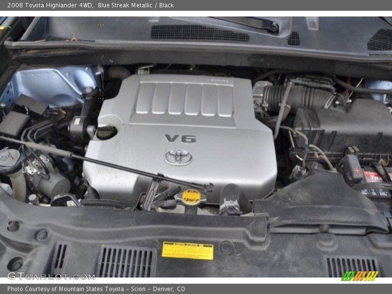 Blue Streak Metallic / Black 2008 Toyota Highlander 4WD