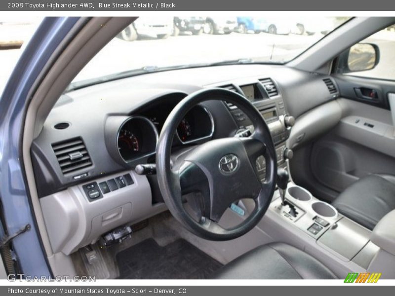 Blue Streak Metallic / Black 2008 Toyota Highlander 4WD