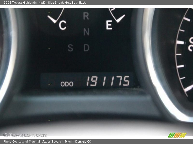 Blue Streak Metallic / Black 2008 Toyota Highlander 4WD