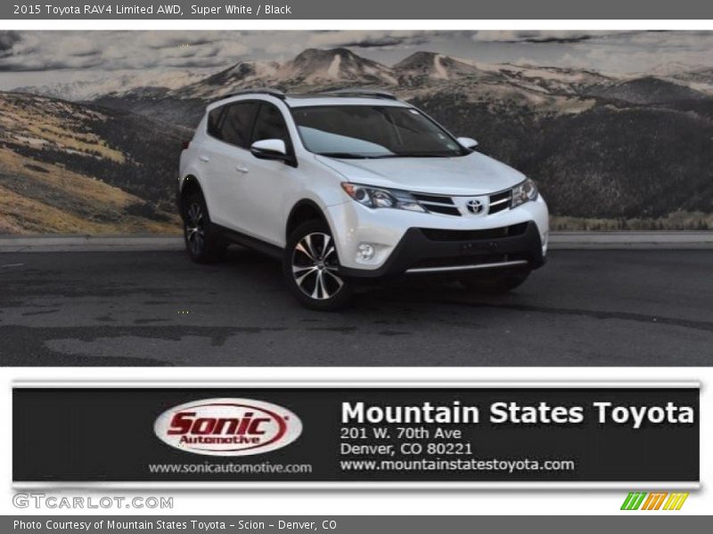 Super White / Black 2015 Toyota RAV4 Limited AWD