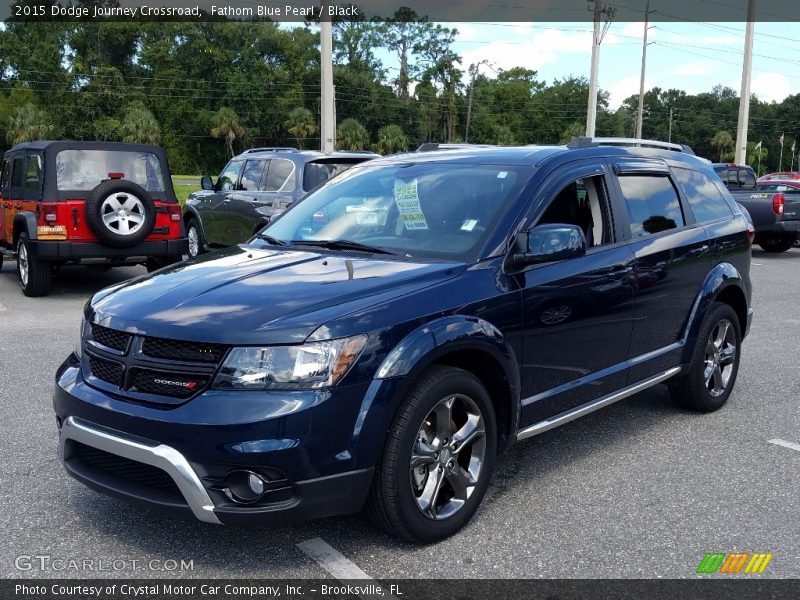 Fathom Blue Pearl / Black 2015 Dodge Journey Crossroad