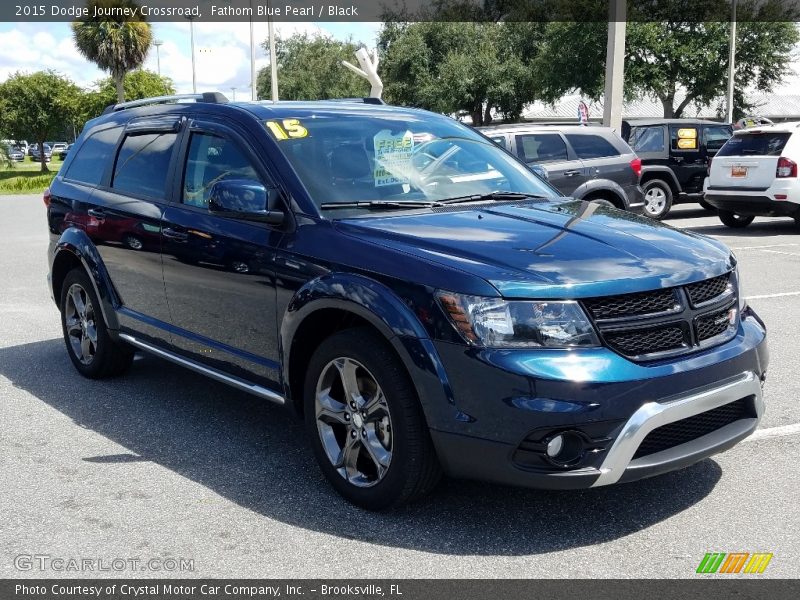 Fathom Blue Pearl / Black 2015 Dodge Journey Crossroad