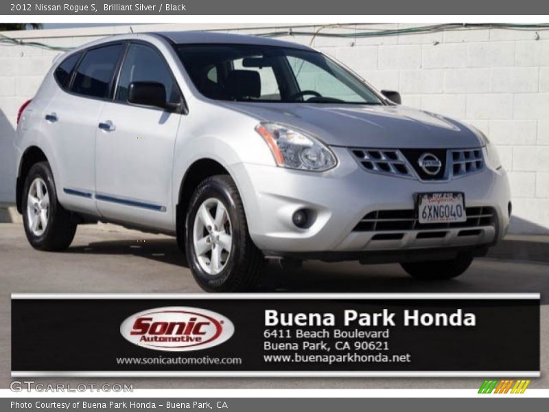 Brilliant Silver / Black 2012 Nissan Rogue S