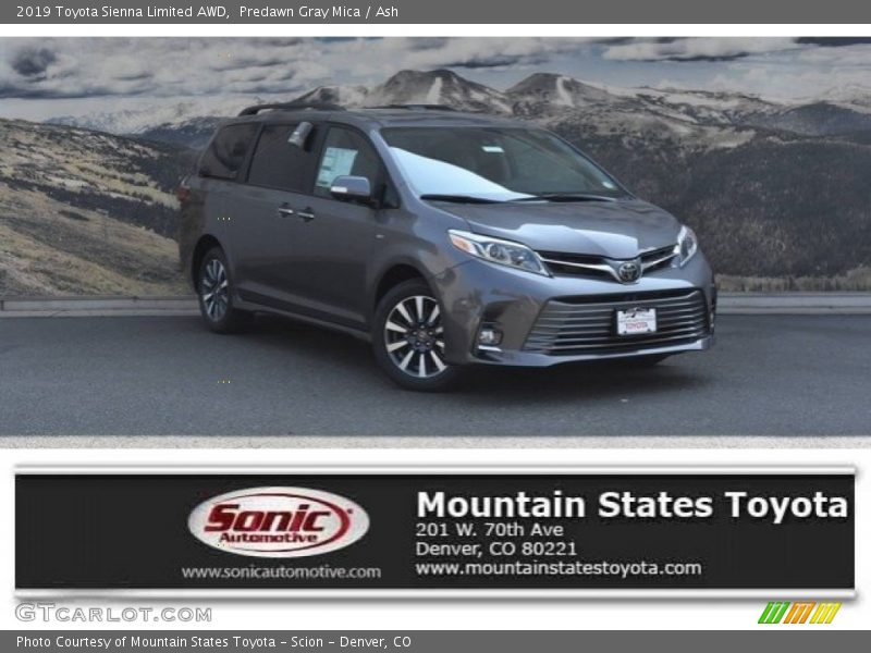 Predawn Gray Mica / Ash 2019 Toyota Sienna Limited AWD