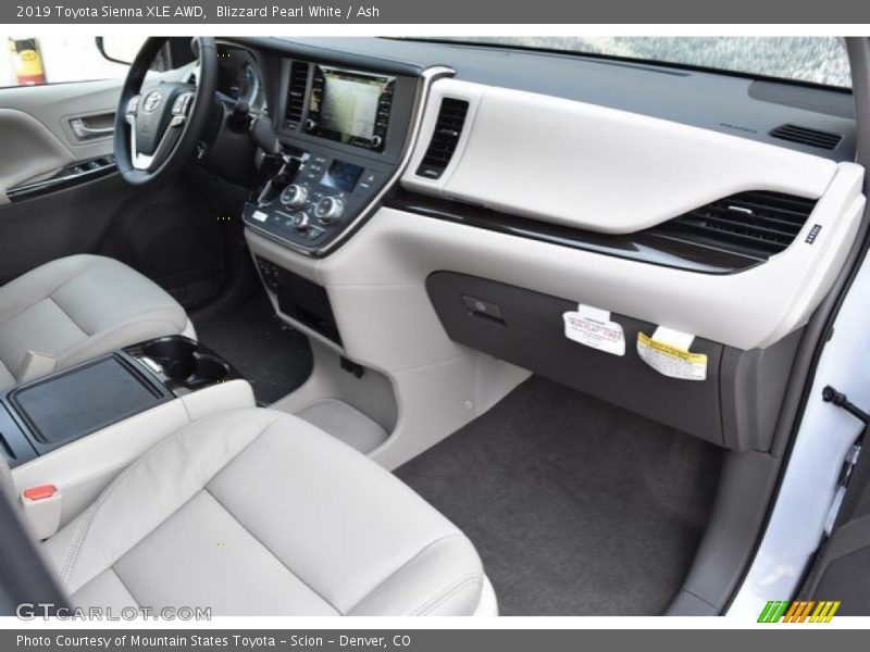 Blizzard Pearl White / Ash 2019 Toyota Sienna XLE AWD