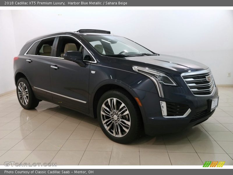 Harbor Blue Metallic / Sahara Beige 2018 Cadillac XT5 Premium Luxury