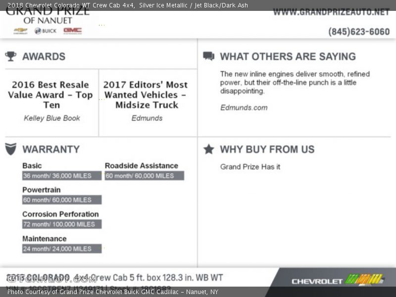 Silver Ice Metallic / Jet Black/Dark Ash 2018 Chevrolet Colorado WT Crew Cab 4x4
