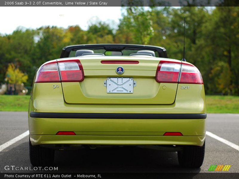 Lime Yellow / Slate Gray 2006 Saab 9-3 2.0T Convertible