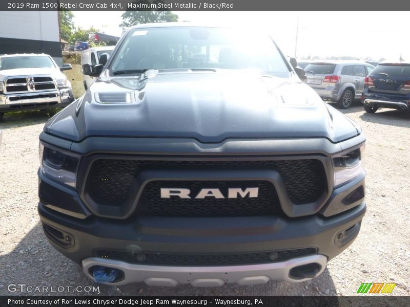 Maximum Steel Metallic / Black/Red 2019 Ram 1500 Rebel Crew Cab 4x4
