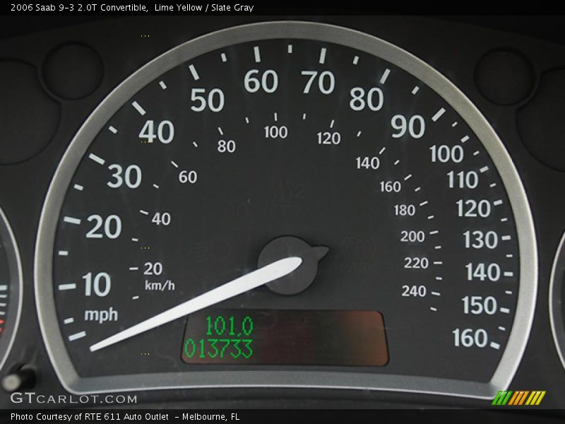 Lime Yellow / Slate Gray 2006 Saab 9-3 2.0T Convertible