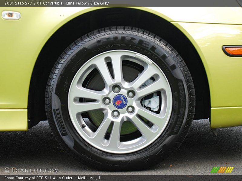 Lime Yellow / Slate Gray 2006 Saab 9-3 2.0T Convertible