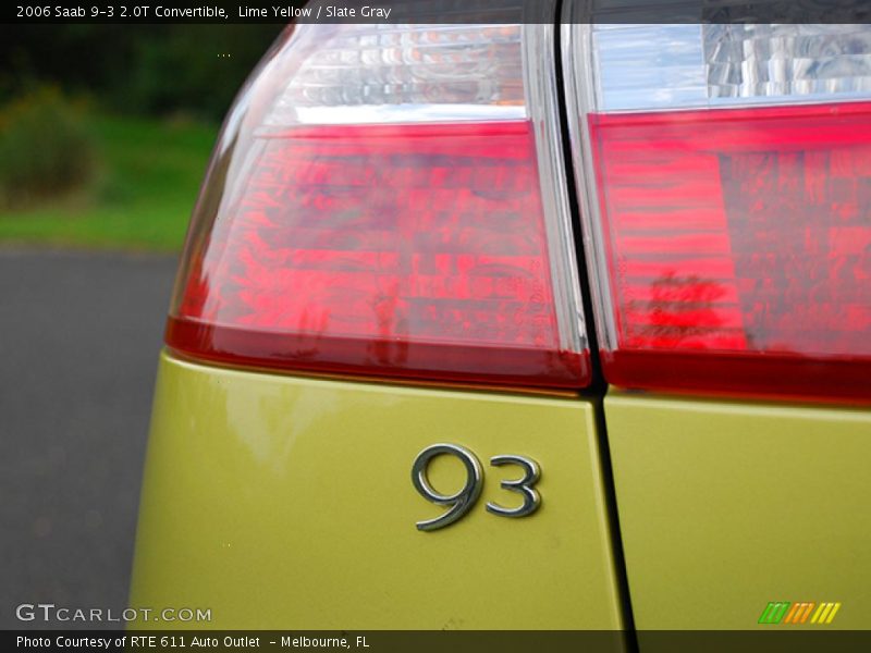 Lime Yellow / Slate Gray 2006 Saab 9-3 2.0T Convertible
