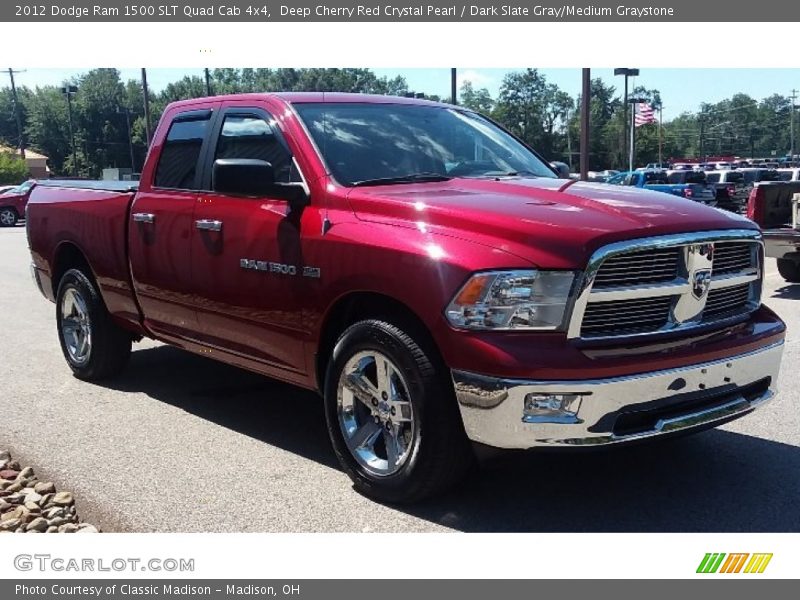 Deep Cherry Red Crystal Pearl / Dark Slate Gray/Medium Graystone 2012 Dodge Ram 1500 SLT Quad Cab 4x4