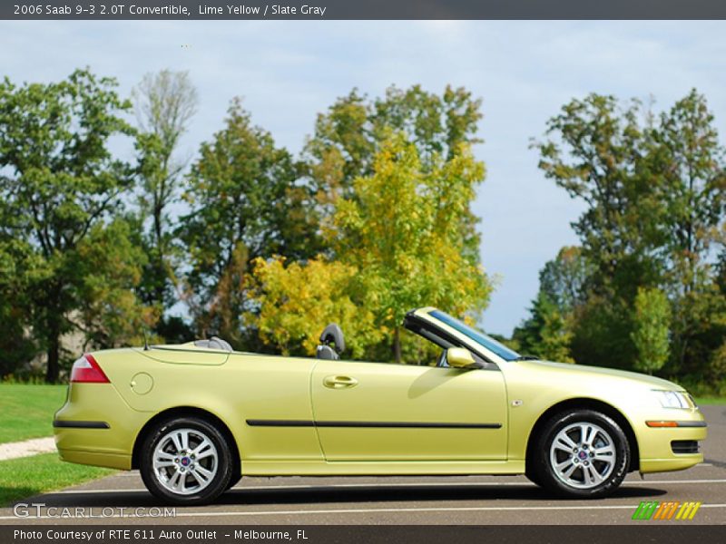 Lime Yellow / Slate Gray 2006 Saab 9-3 2.0T Convertible