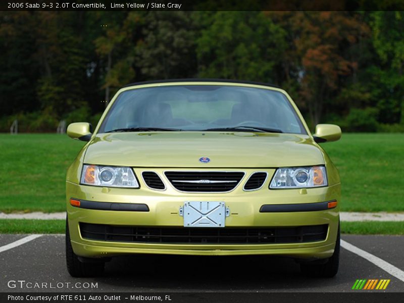 Lime Yellow / Slate Gray 2006 Saab 9-3 2.0T Convertible