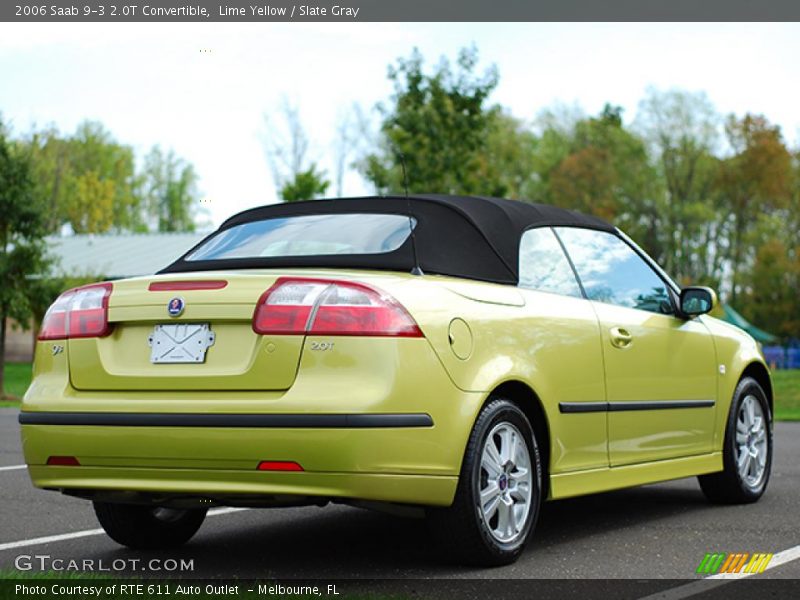 Lime Yellow / Slate Gray 2006 Saab 9-3 2.0T Convertible